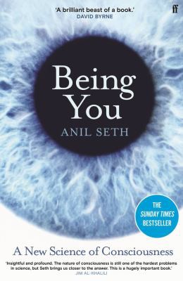 Cover of the Dutton hardcover edition of Being You: A New Science of Consciousness by Anil Seth, an abstract swirl of color forming a human silhouette against a dark background